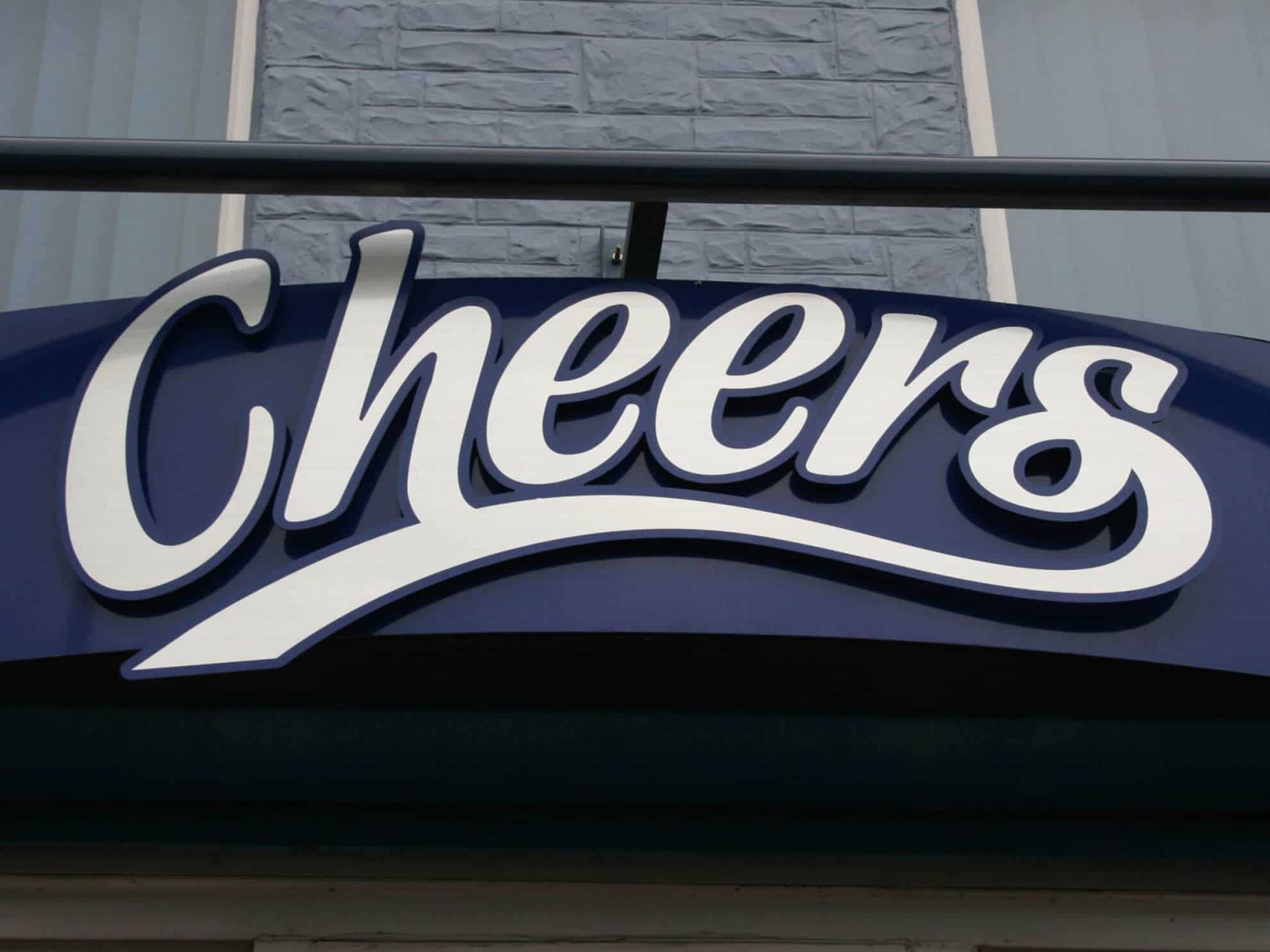 Cheers sign - Illuminated stand off letters