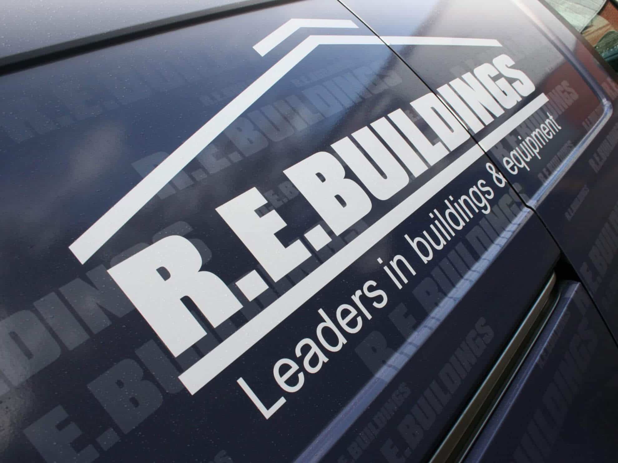 R.E Buildings part wrap vehicle graphics and wrapping