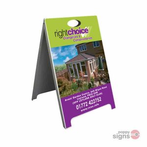 Premium metal a-board with rightchoice digitally printed graphics